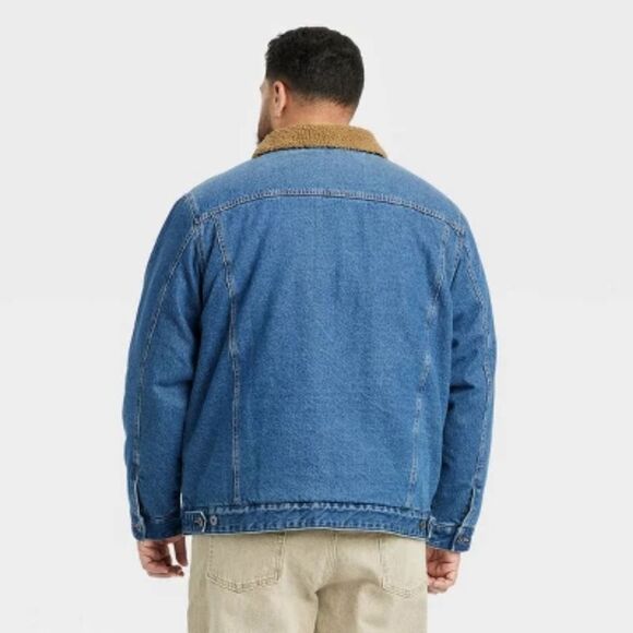 NWT Goodfellow & Co Denim Heavy Weight Trucker Jacket W/ Faux Fur Lining - Picture 6 of 10